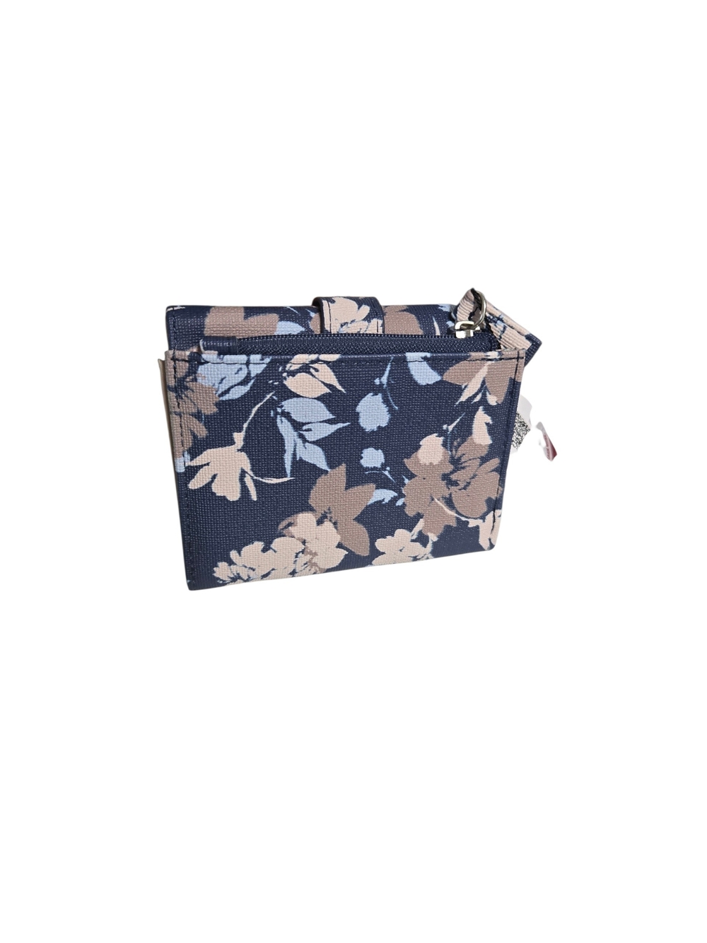 mundi Navy Floral Snap-Tab Wallet with Blush and Light Blue Accents - Picture 3 of 6